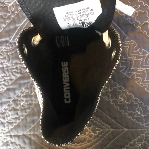 Converse White/Black/White High Top Sneakers - Picture 9 of 9